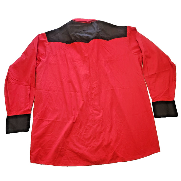 WHITE HORSE Country Western Rodeo Button Up Shirt Red Black Onyx Snap Men’s XXL - Picture 5 of 5